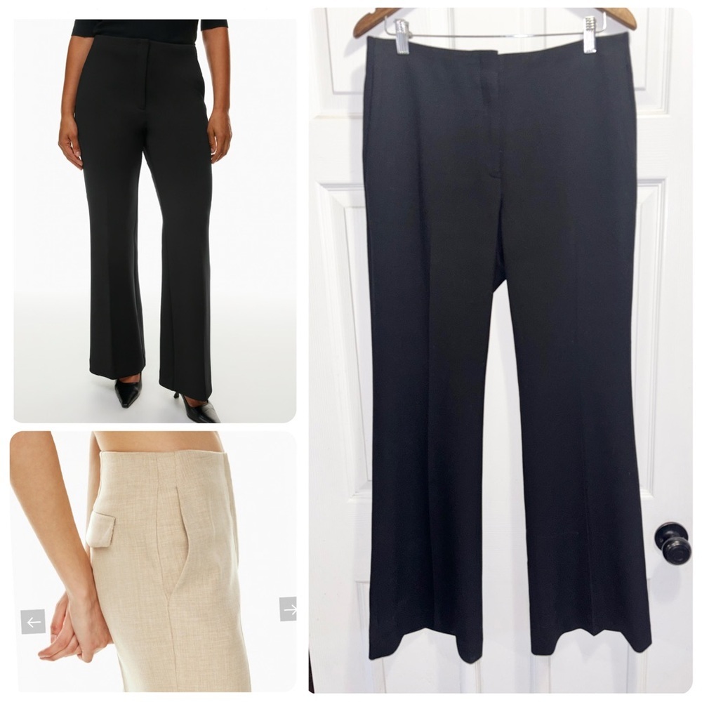 Aritzia Babaton Galina Pants Mid Rise Flared Trousers Black Size 10